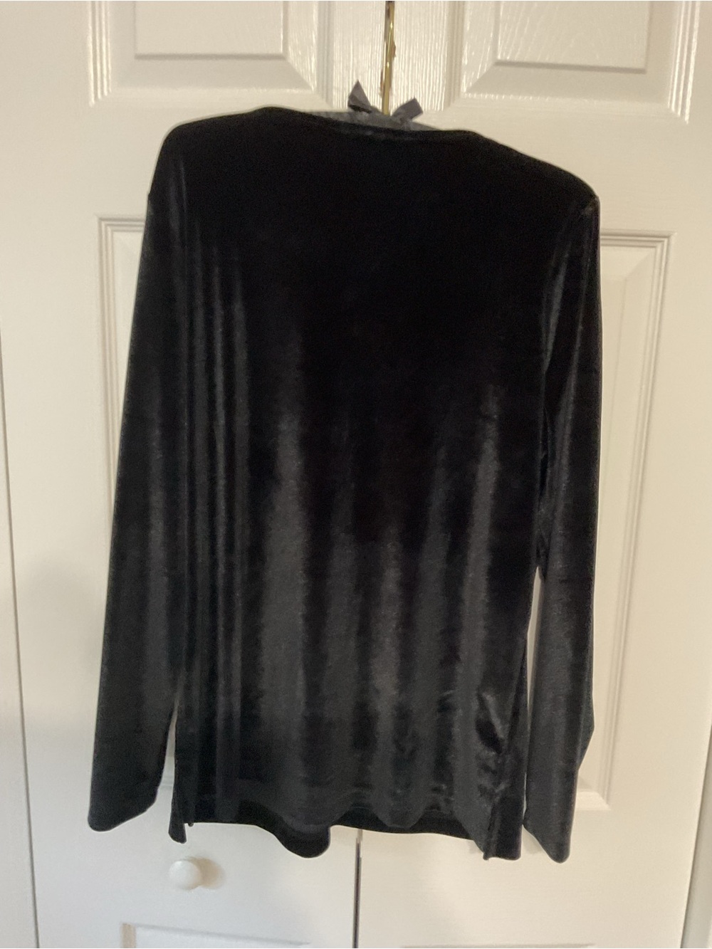 Kim Gravel Black Velour Zip-Front Top - Picture 3 of 7